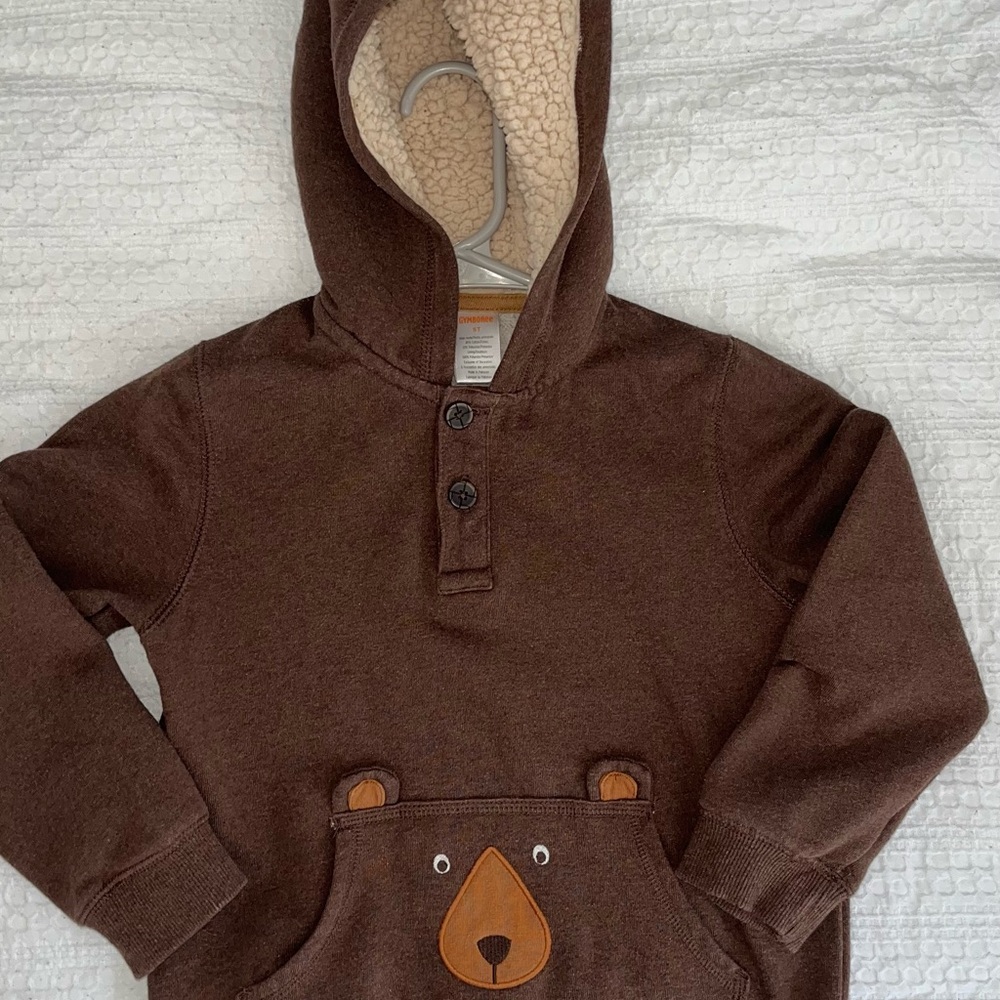 Gymboree Brown Bear pocket Hoodie sz 5